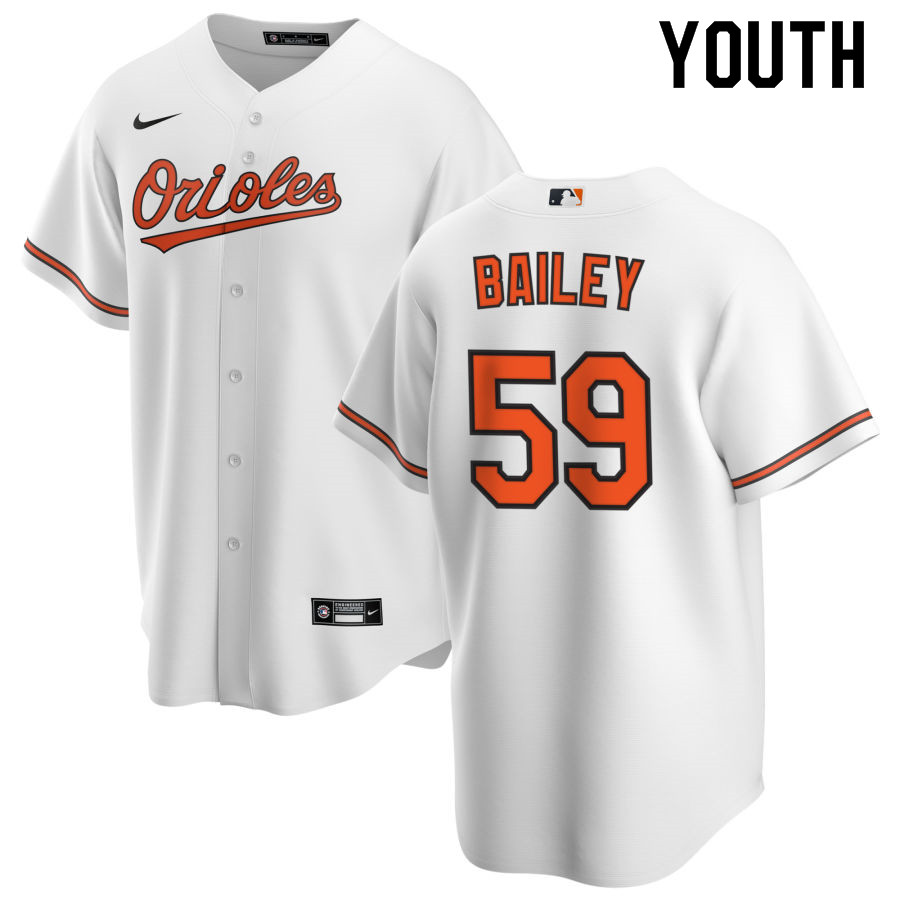 Nike Youth #59 Brandon Bailey Baltimore Orioles Baseball Jerseys Sale-White